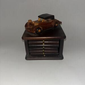 Vintage Classic Car Coaster 5 Set Wooden Roadster Wood Coaster Set Car